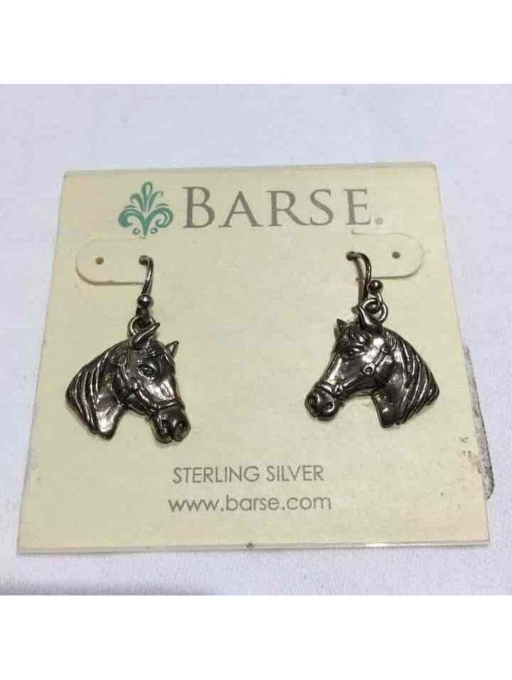 BARSE HORSE WESTERN STERLING SILVER DANGLE EARRINGS